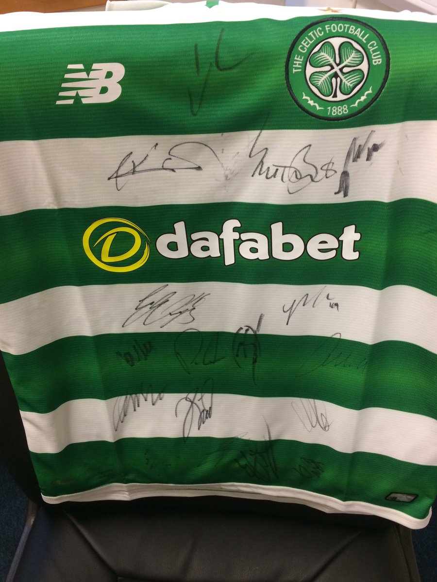 Exciting news. Raffle for this signed Celtic top. Tickets costing £1 per strip on sale from tomorrow in school and <a href="/nurserystm/">St Mary's Nursery</a>
