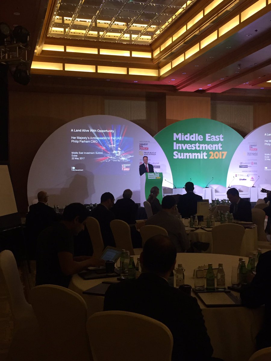 MEISdxb's tweet photo. "The UK attracts more #FDI than any other European country." UK British Ambassador to the UAE; @PJ_Parham, joins us today at #MEIS https://t.co/CQ68j9JRkl