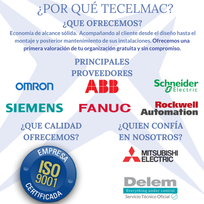Tecelmac_AUTOMA's tweet photo. Pide una valoración sin compromiso para el automatizado, optimización o mantenimiento de tu maquinaria. https://t.co/ea1pF3suhF https://t.co/3SsG1vfuYq