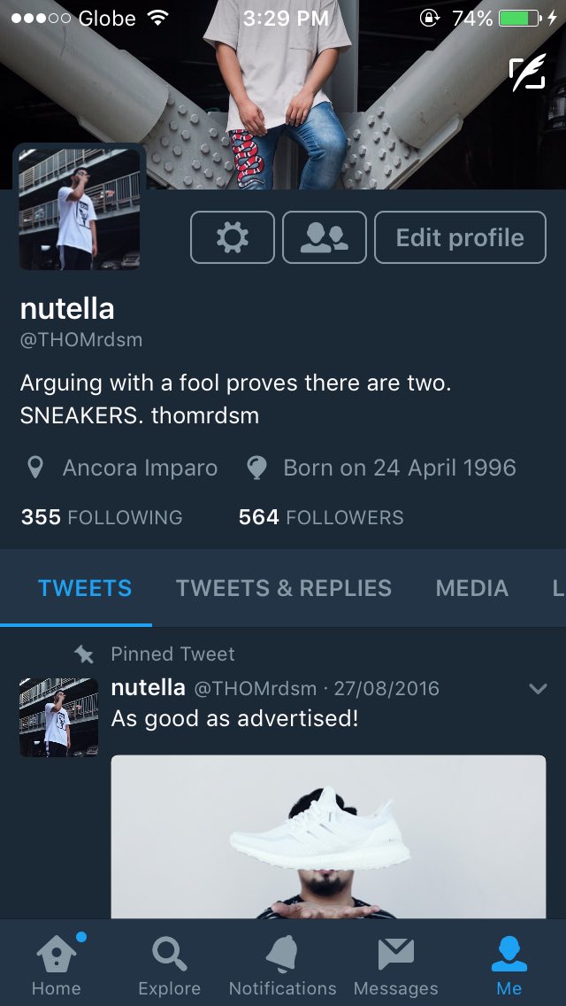 THOMrdsm's tweet photo. She loves nutella daw. At dahil crush ko siya, ako nalang yung mag-aadjust 😅 #changedname #changedman 😂 https://t.co/zIlWKFMYZB