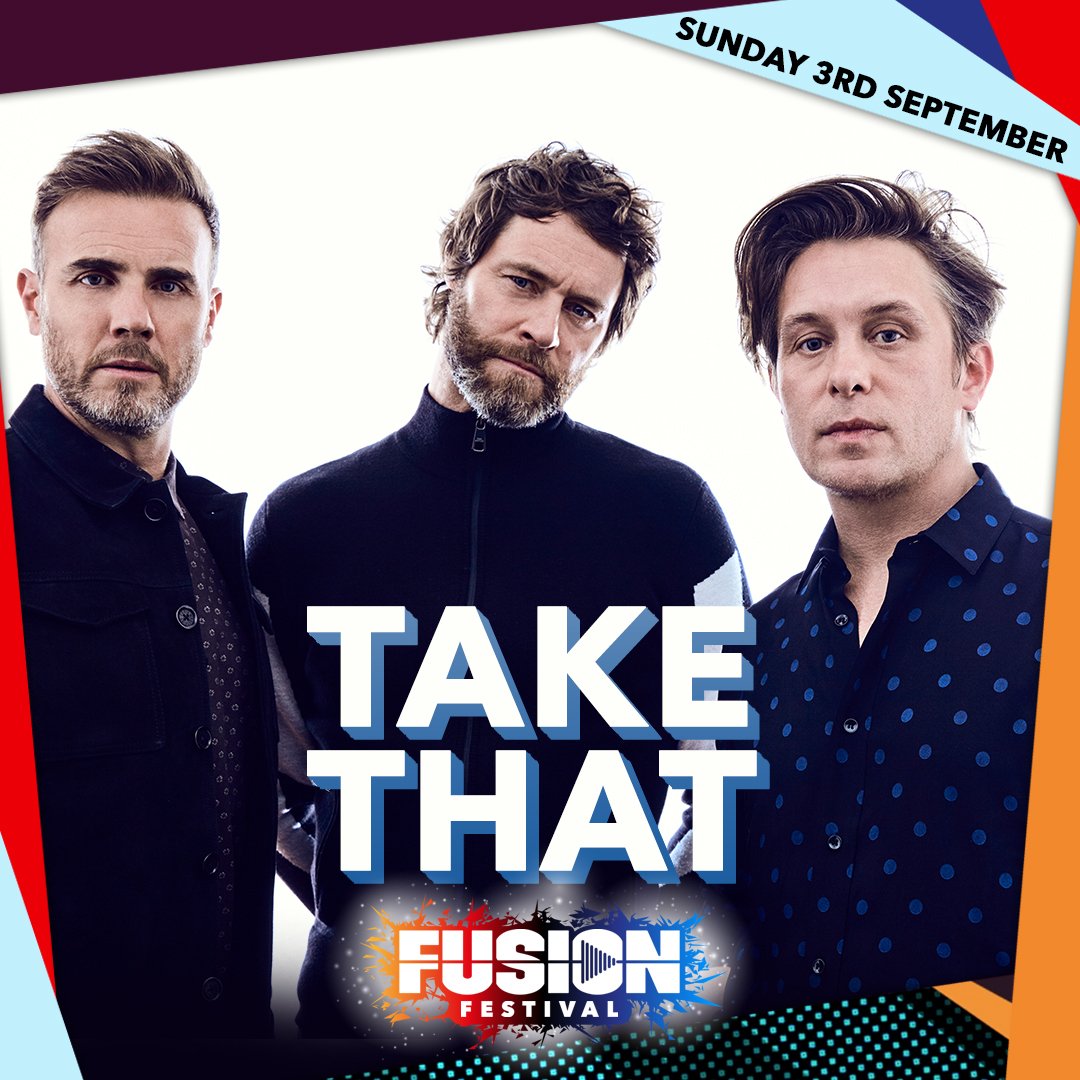 fusionfest's tweet photo. @takethat are headlining Sunday. #FusionFest What more can we say...... 😍😍😍😍😍😍😍 https://t.co/cJLmuInuSF