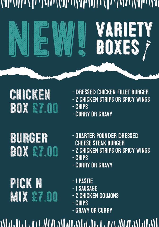 Choose yours now! Open from 12:00

#Chicken Box
#Burger Box
#Pick N Mix