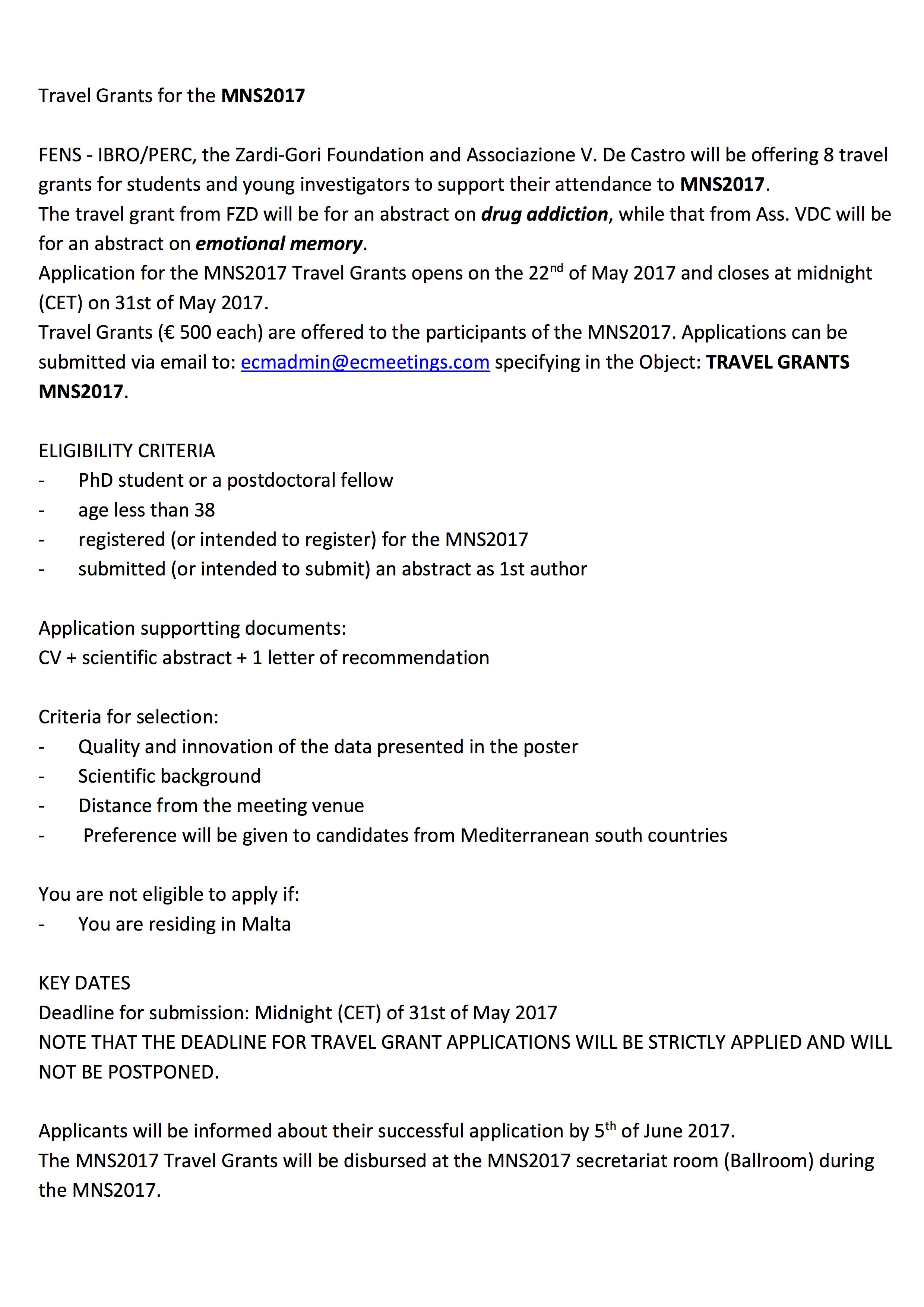 MNSociety on X: &ldquo;Urgent! Eight travel grants to attend 