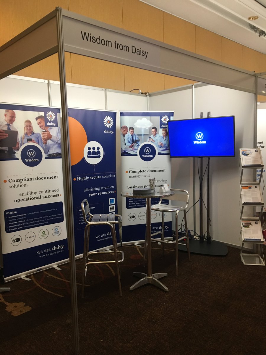 Daisy_Corporate's tweet photo. #Wisdomย from Daisy are @IRMSConferenceย today & tomorrow - swing by to talk all things eDRM & t-shirts! #IRMS2017 https://t.co/MJUXh3Ne9A