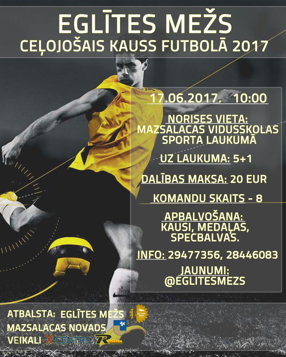 17.jūnijā "iegriežam" futbolu Mazsalacā.