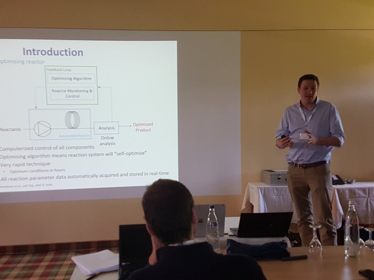 BeilsteinInst's tweet image. Richard Bourne presents self-optimizing #FlowReactor for rapid process development at Beilstein #OpenScience symposium
