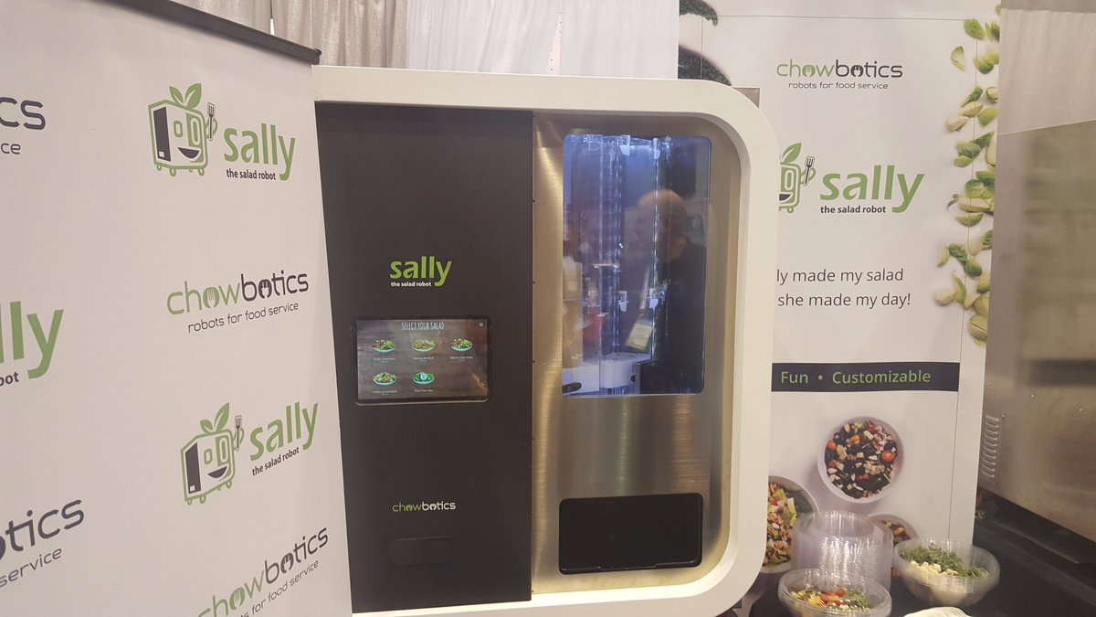 Sally at @chowbotics was one of the hits from #day2 at the #NRAShow17. LOVE their innovation!