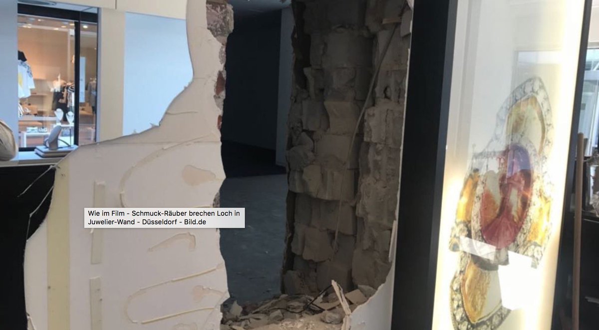 WIE IM FILM
Schmuck-Räuber brechen
Loch in Juwelier-Wand! #Kö #Düsseldorf #Polizei bild.de/regional/duess…