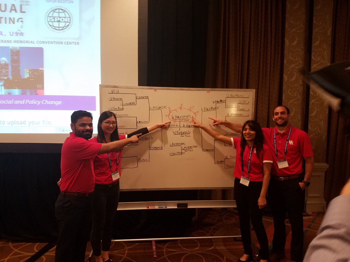 AparasuRaj's tweet photo. Go Coogs! Again @UHouston  #1 at International Outcomes Research Conference! ISPOR Student Champions  #ISPORBoston #ISPOR #ISPORStudents https://t.co/ZkEXTMYAIg