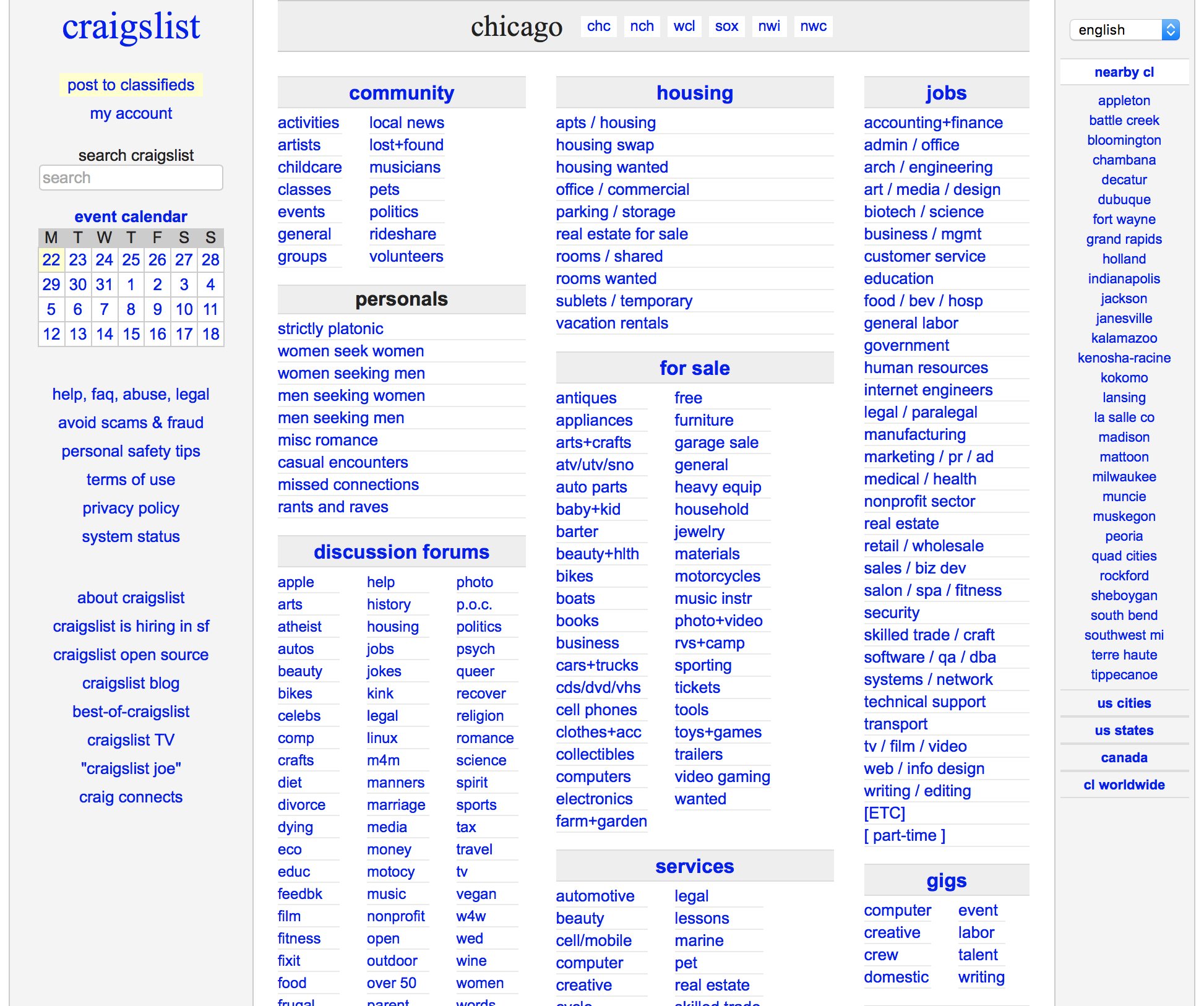 Ux Talks On Twitter Craigslist 2017 Flat Design Throwback To