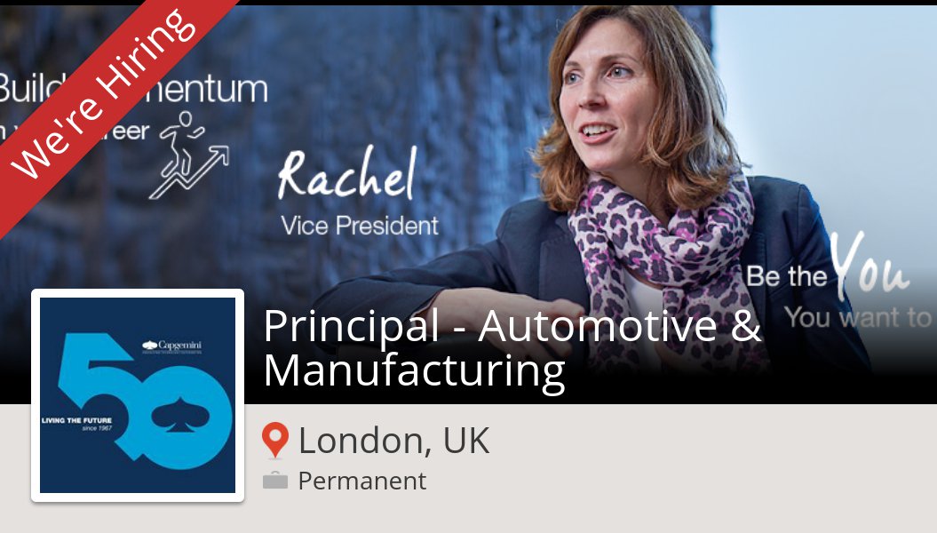 RSR_DanB's tweet photo. #Capgemini: Principal - #Automotive &amp; #Manufacturing in #LondonUK #job https://t.co/FsGoXinW2y #LifeatCapgemini https://t.co/9WpPPjv9Tz