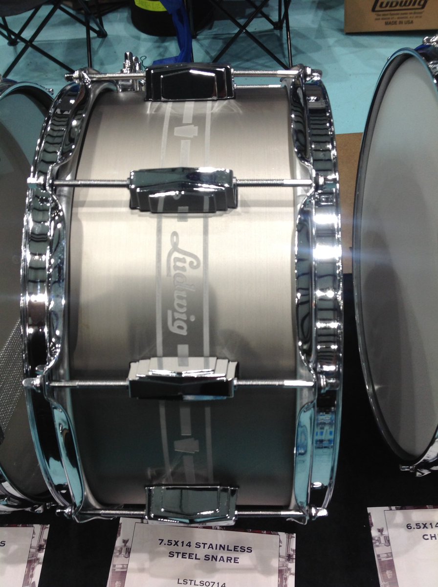LudwigDrumsHQ's tweet photo. Big hit at The Chicago Drum Show. NEW Ludwig Stainless Steel Snares. Laser Engraved, Imperial Lugs. 5.5x14 - LSTLS5514 &amp; 7x14 - LSTLS0714. https://t.co/tud07IUVPh
