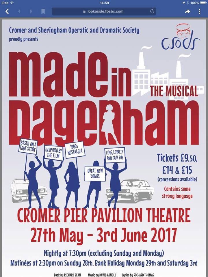 EdancerW's tweet image. Another show promotion: PLEASE BOOK YOUR TICKETS FOR MADE IN DAGENHAM - CROMER PIER. Such a hard-working cast and not to be missed!