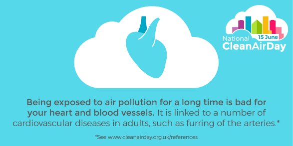 cleanairdayuk's tweet image. #AirPollution can have devastating impacts on our health. Join us and take action on #NationalCleanAirDay 15 June - cleanairday.org.uk