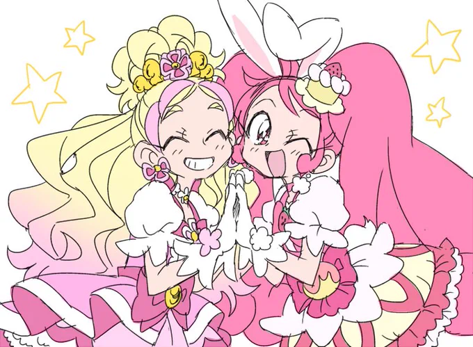 ホイップはうさぎ×ショートケーキっていうようじょが大好きなものの組み合わせがすンばらしいし、フローラは黄色×ピンクのグラデーションという最高にキレイでかわいい髪がすンばらしい… 