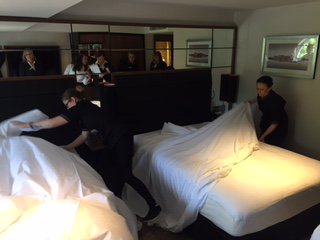 CrownePlazaGX's tweet photo. Kicking off #IHGCelebrateService week with a bit of healthy competition
@CPGX  #Bedmakingcompetition #TrueHospitality #teamwork https://t.co/9or6jYA8J4