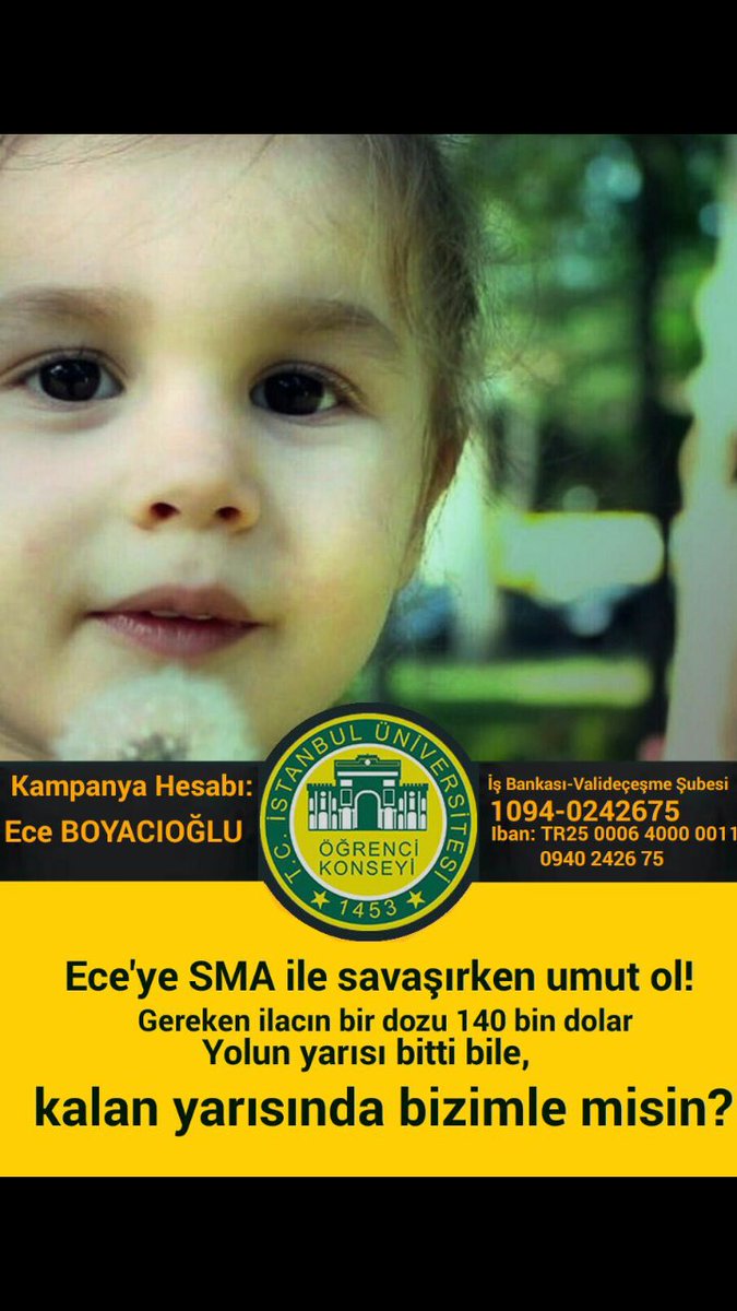 Şöyle bir durum var. Hadi hep beraber el atalım eceyeumutol.org #EceyeUmutOl minicik yüzü gülsün diye ece'ye destek olalım