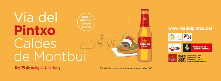 AjCaldesMontbui's tweet photo. Del 25 de Maig al 4 de Juny 2ª Edició de la #ViadelPintxo de #CaldesdeMontbui
https://t.co/buqV4UvPyi https://t.co/BBMnvVpJd7 https://t.co/nZotH6PWxr