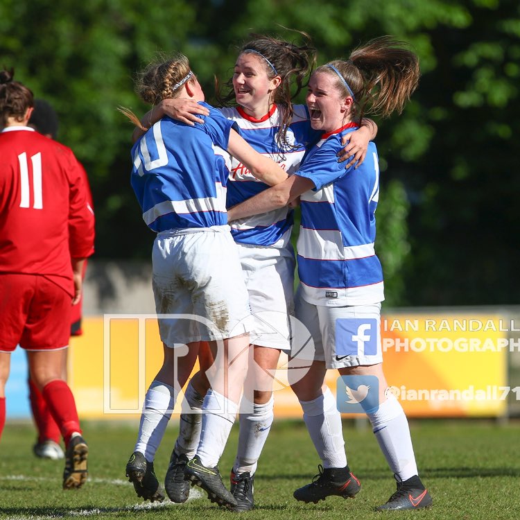 When the final whistle blows and you've won the Cup Final in 92nd minute 🔵⚪️ 🏆🏆👏🏻👏🏻#QPR #QPRGirls <a href="/QPRGirlsFC/">QPR Girls FC</a>