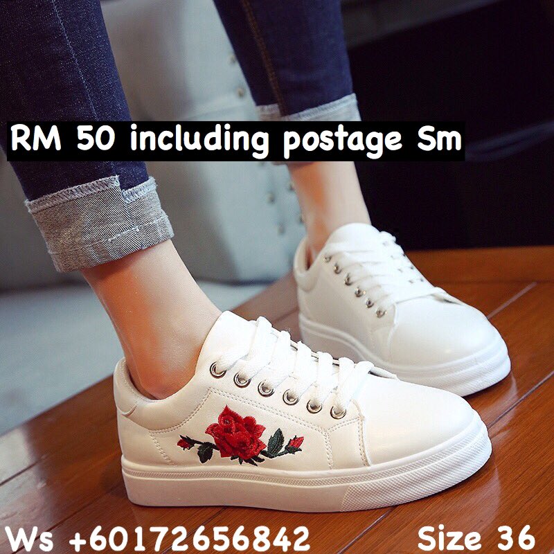 SerembanVariety's tweet photo. White shoes with rose embroidery RM 50 only, klu ambik dgn bag + RM 20 incl postage sm 😘 Ws +60172656842 @twtPoliPd @letspromotee @RTNiaga https://t.co/u7HYhY1Jck