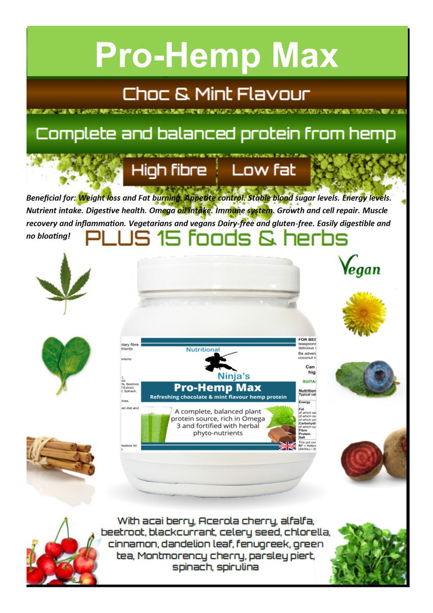 NinjasNutrition's tweet photo. Pro-Hemp Max Chocolate and Mint Rich in Omega 3 https://t.co/mYgAczktUf #protein #proteinshake #workout #Fatburning #weightloss #fitness https://t.co/kGAPDr8lfd