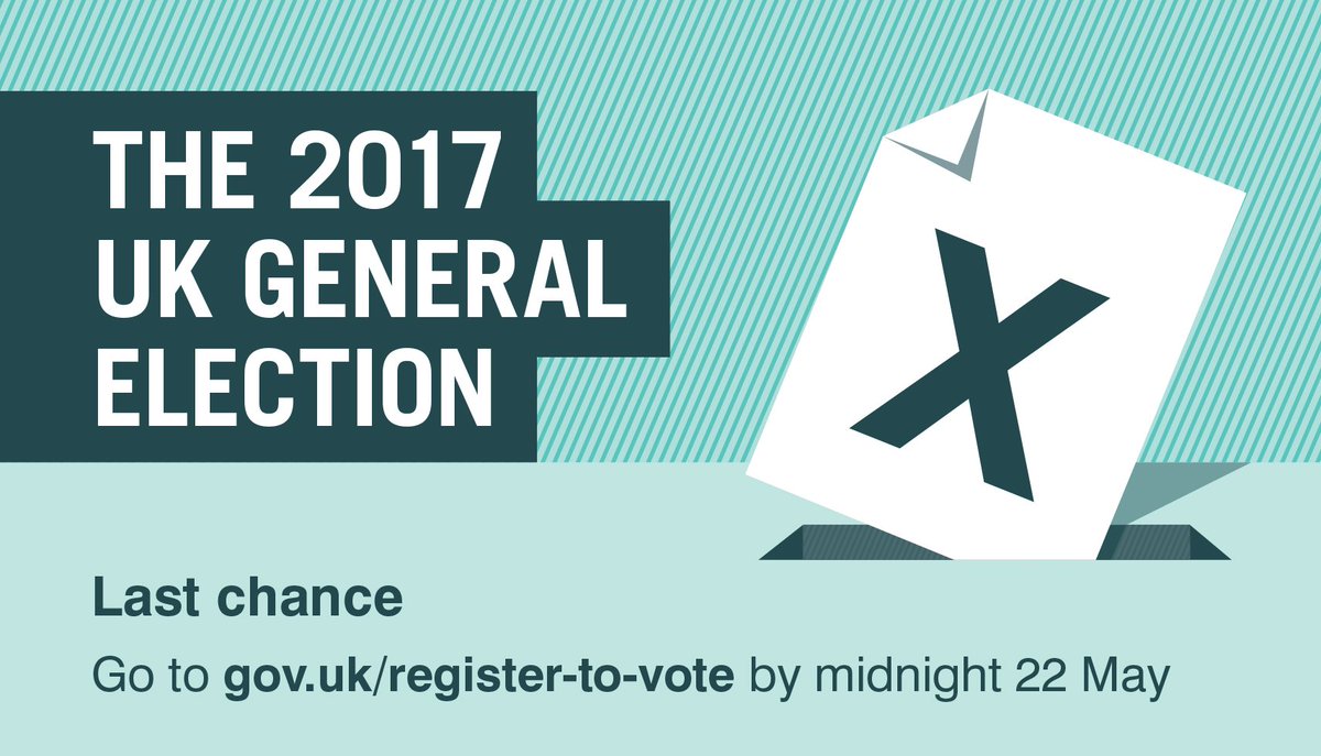 SouthLakelandDC's tweet photo. It’s your last chance… you have until 11:59pm tonight to register to vote in the UK #GE2017. Head to https://t.co/rQkY35AFWt now https://t.co/jVQTfcYYir