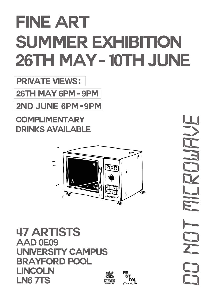 UoLCoASSH's tweet photo. Our @LSFPA_Lincoln Fine Art students are exhibiting their work in @DMicrowave OPENING THIS FRIDAY. Find them in @PSPlincoln &amp; AAD0E09! https://t.co/U9HsYpQBPN
