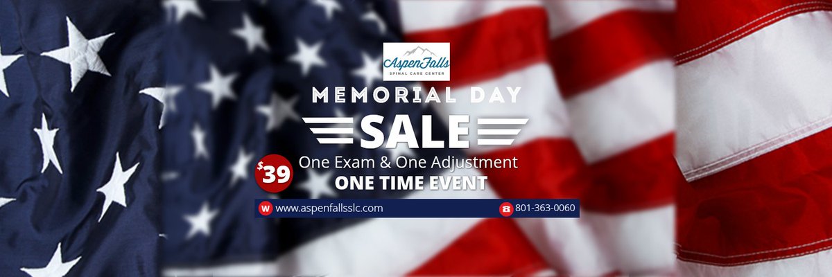 aspenfalls363's tweet photo. Come visit us this week for our Memorial Day Sale! An exam, and adjustment all for only $39! https://t.co/diAWnEchDN
