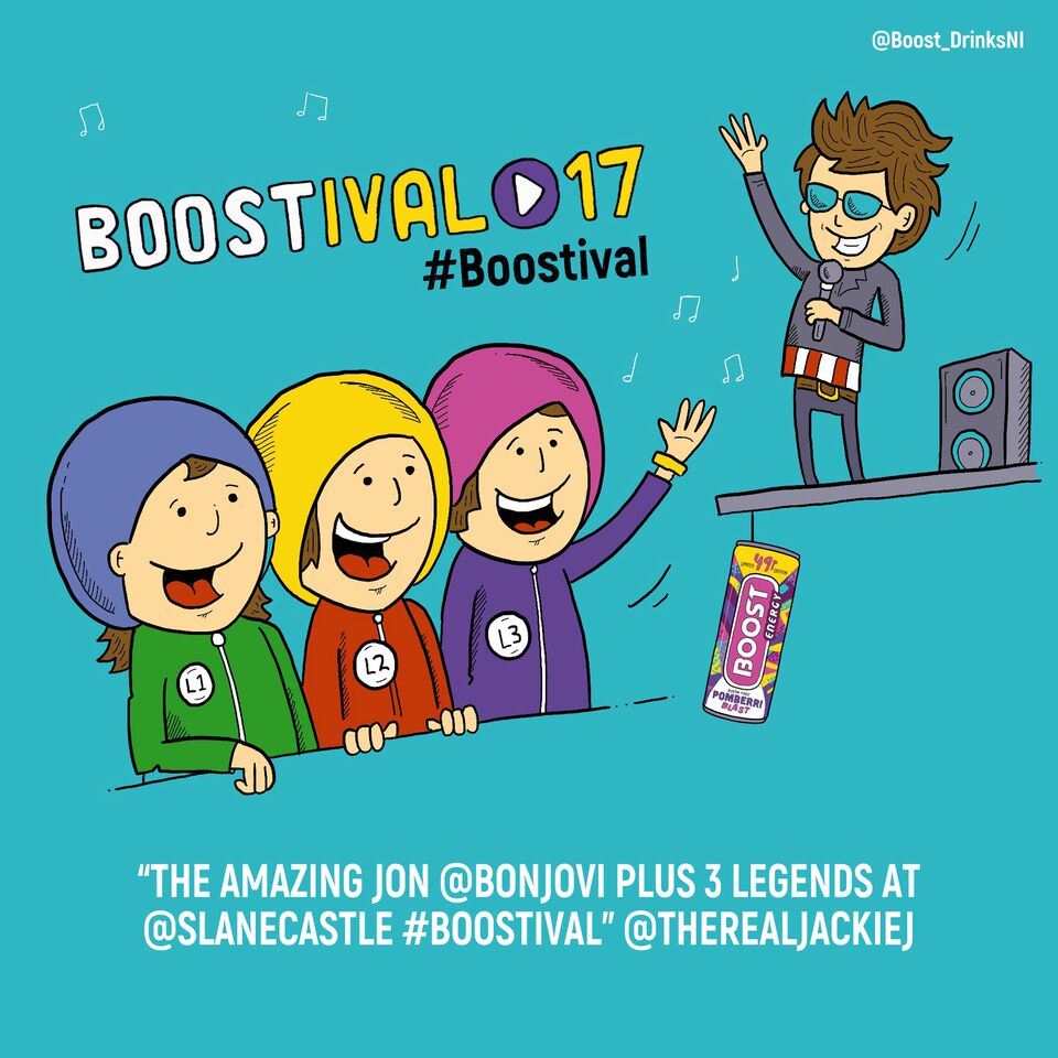 Boost_DrinksNI's tweet photo. Another unforgettable festival memory from @TheRealJackieJ Now Jackie, donโt forget to RT it for the chance to #Win! #Boostival https://t.co/qRLpzrRsdl