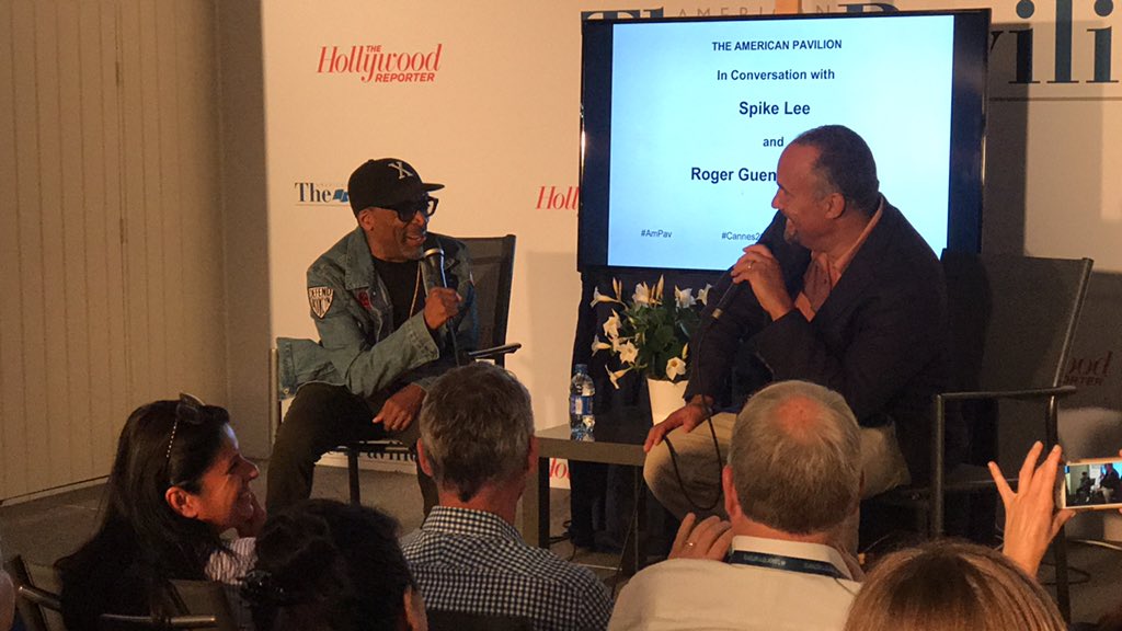 Happening Now @ The American Pavilion: In Conversation with #SpikeLee and #RogerGuenveurSmith #Cannes2017 #Ampav #MeetMeAtThePavilion