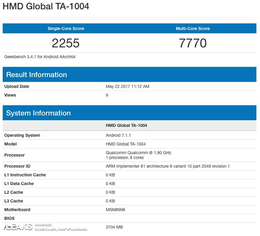 Leaks On Twitter Nokia Nokia9 Nokia 9 Spotted On Geekbench