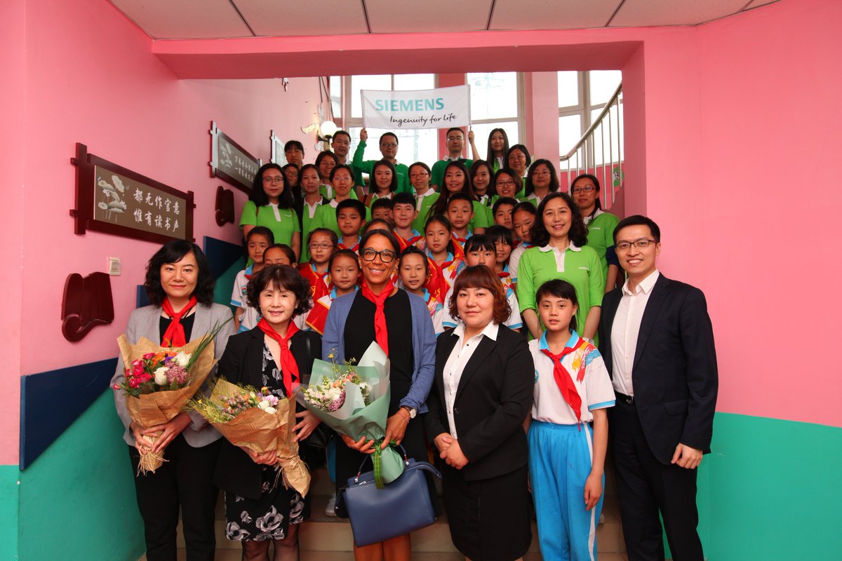 Today <a href="/Siemens/">Siemens</a> CHRO @janinakugel visited a primary school in Beijing &amp; said: “#Education is the most important thing that everyone can have“