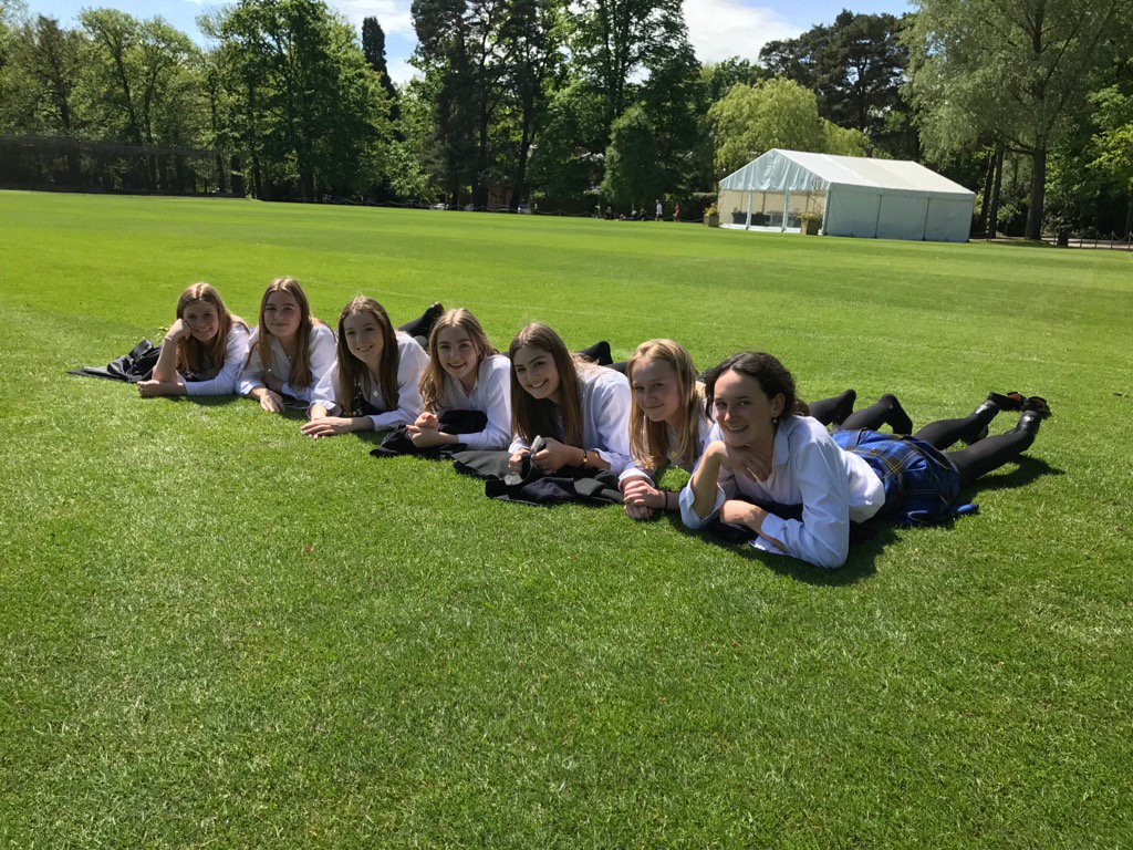 Girls taking a well deserved break today post their English GCSE