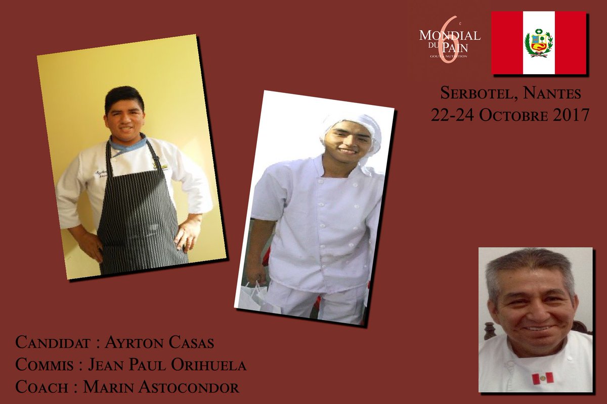 MondialduPain's tweet photo. Ayrton Casas + Jean Paul Orihuela (coached by Marin Astocondor) = #Team #Peru #Mondialdupain #serbotel2017 #AdPain https://t.co/NX6Cm4TA8n
