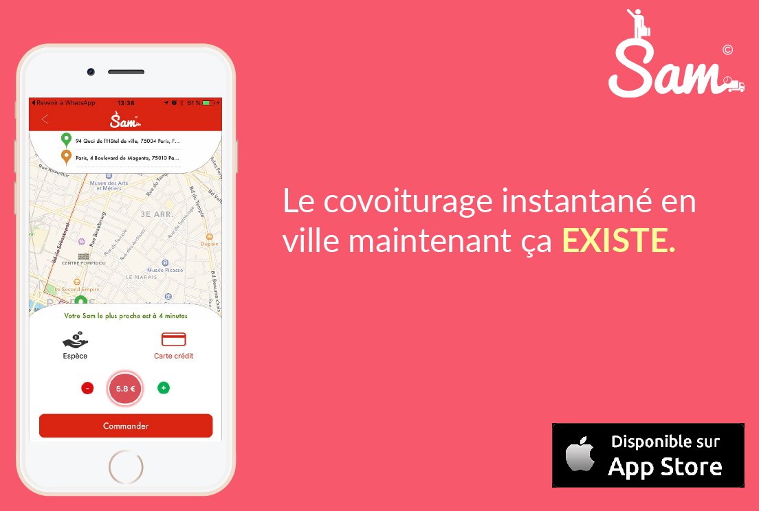 _Sam_France_'s tweet image. Rentrer chez soi en sécurité, à son prix, en privilégiant l&apos;entraide: n&apos;hésitez plus, prenez un Sam #collaboratif #covoiturage #goodvibes