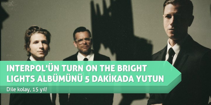 Interpol'ün çıkış albümü Turn on the Bright Lights'ı yiyip yutacağınız 5 dakikalık bir videoya var mısınız? ptm.ag/7kBbx