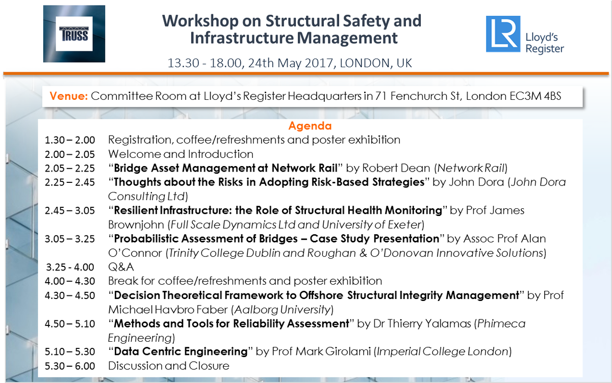 Get last few tickets at bit.ly/2qH48tf to learn about #StructuralSafety @lloydsregister @MSCActions @EU_H2020 #EUinmyRegion