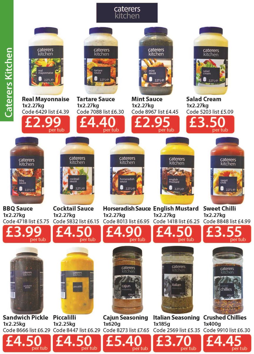 RDJohnsLtd's tweet photo. All your condiment requirements taken care of today by #CaterersKitchen #CK #RdJohns Time to get your stocks before the bank holiday weekend https://t.co/MTjXhHZBXl