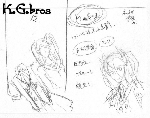 GWの「ふたけっと」へのプロット段階でのお話。
実はですね～、可愛い感じのキャラを描けないかな～と模索してました。
↓図の様はその模索の一部です。
ツインテのふたなりお嬢様的なのを考えておりましたね。
書き文字の通り、内容的にはいつもの下品な方向みたいですw 