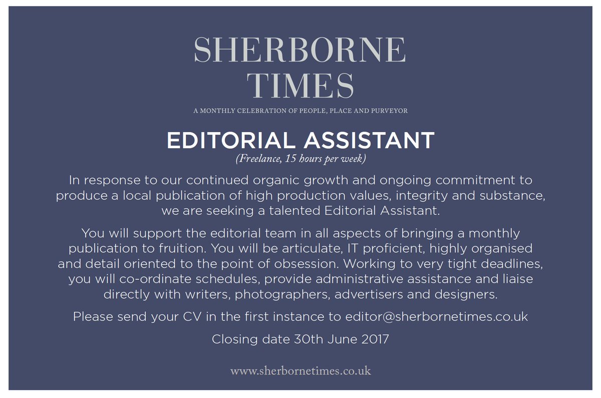Evening #dorsethour Any freelance editorial assistant types out there? We'd like to hear from you...