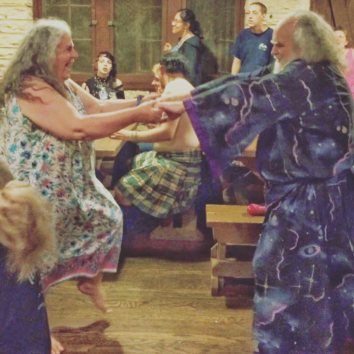 Selena_Fox's tweet image. Celebrating Fifty years of being #Pagan ... #SelenaFox @CircleSanctuary &amp;amp; #OberonZell @GSWizardry dancing @paganunityfest 20th Anniversary!