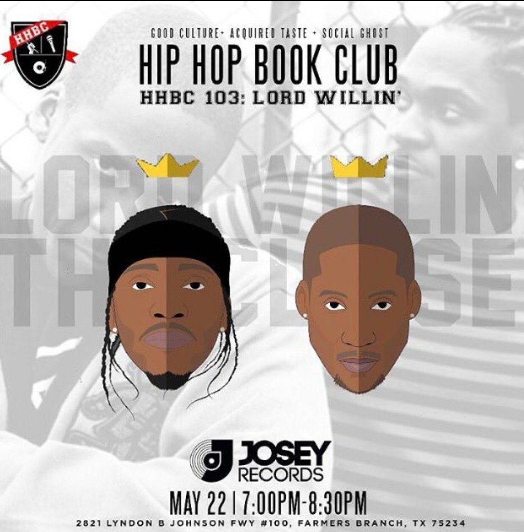 philliprivers82's tweet image. #HHBC @JoseyRecords tonight! #TheClipse #LordWillin #HipHopBookClub