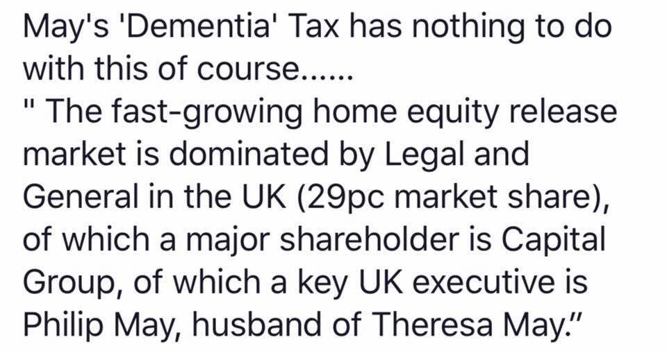 SocialistVoice's tweet image. SCANDAL: The truth behind Theresa May's #DementiaTax

Her husband is a beneficiary. 

Please read and share this widely.

#GE2017