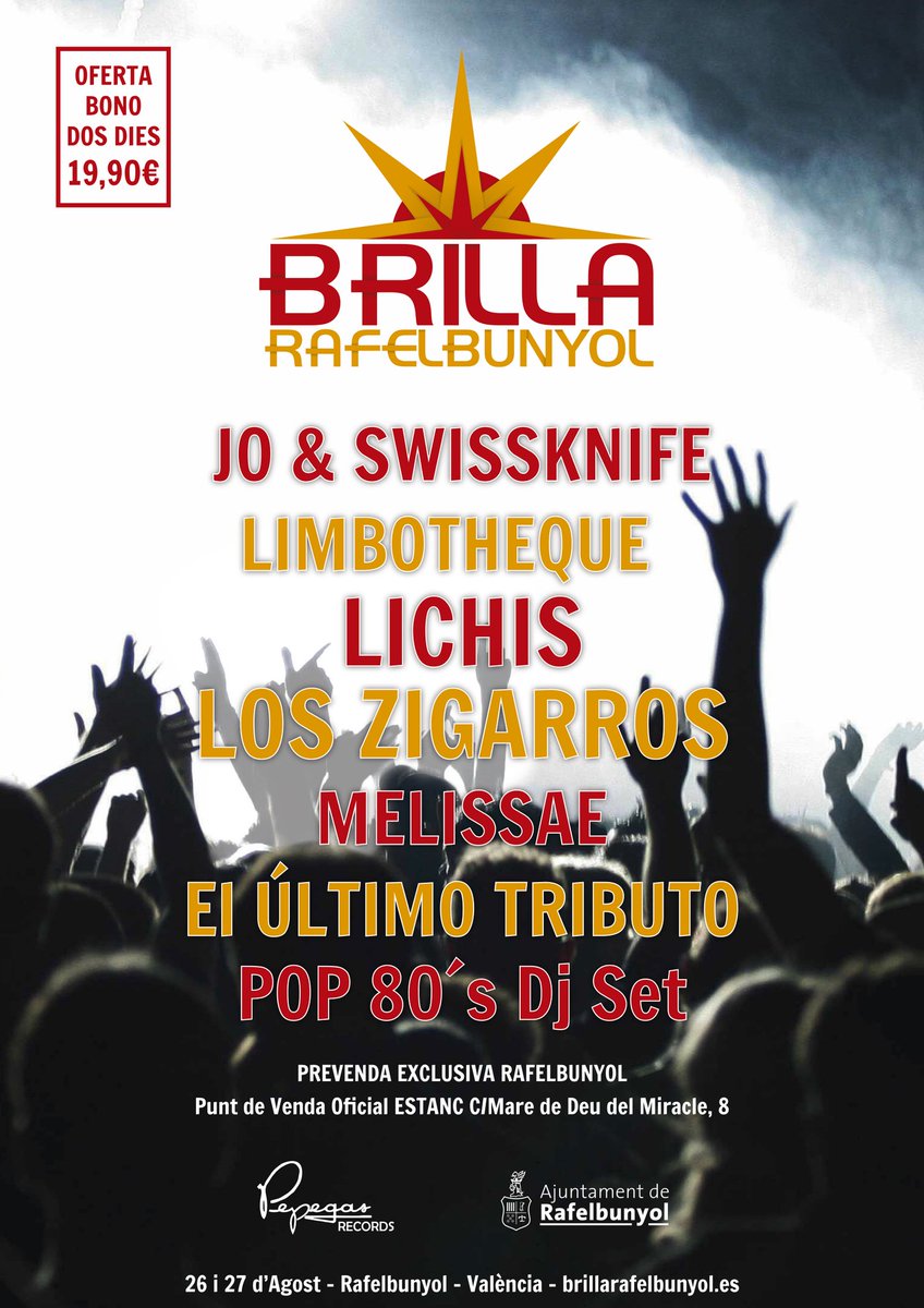 BrillaRafel's tweet photo. Anunciamos La Gran Fiesta de la Música. 
Os esperamos a tod@s el 26 y 27 de agosto en @BrillaRafel https://t.co/mYCt96PEnv