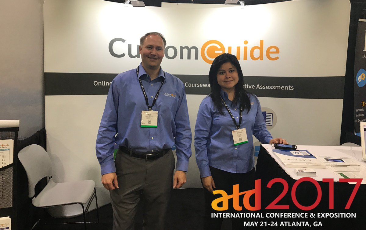CustomGuide's tweet image. 📌 We are at #ATD2017 Stop by booth 919 to learn more about our Interactive Training! 🤓 🖥️