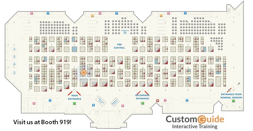 CustomGuide's tweet image. 📌 We are at #ATD2017 Stop by booth 919 to learn more about our Interactive Training! 🤓 🖥️