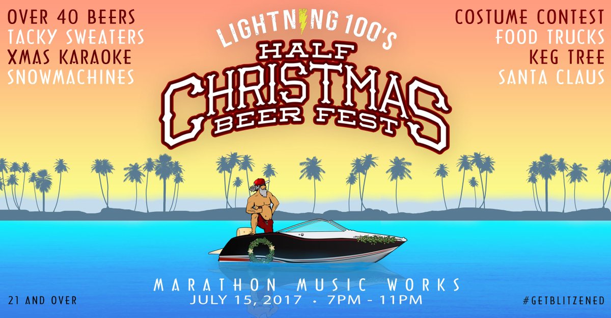 HalfChristmasTN's tweet photo. We are back!  @Lightning100's 4th Annual #HalfChristmasBeerFest moves to @MMusicWorks on July 15th!  Tickets on sale this Thursday at 10 am! https://t.co/5gmAveOaQz