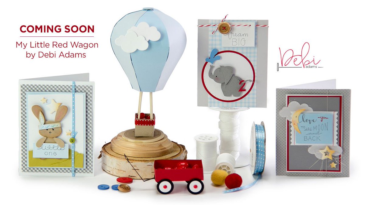 Spellbinders's tweet photo. @DebiAdams6 designed this sweet-as-can-be assortment of etched dies and stamps, My Little Red Wagon, coming June! https://t.co/TUpW3MsRhE https://t.co/i6IyYvj3we