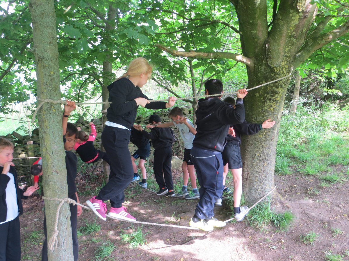 EastMortonCEP's tweet photo. Year 5 have been developing their teambuilding skills with @getoutmorecic in our environmental garden! What a start to #tourdehealth week! https://t.co/bMpCF5xEN5