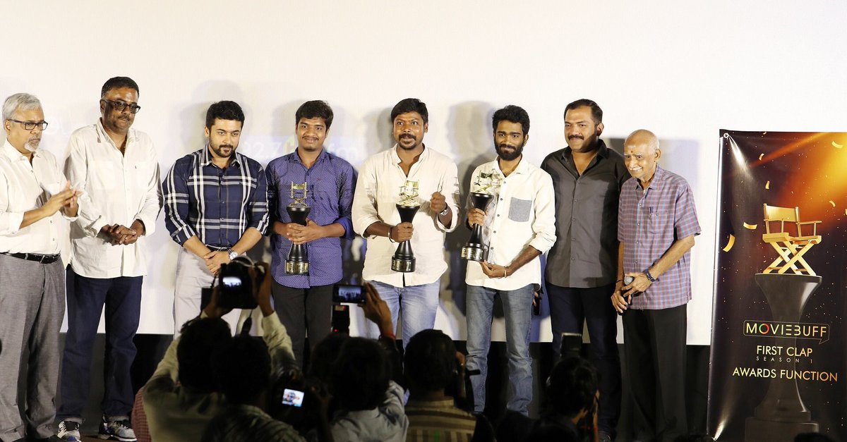 vrindaprasad's tweet photo. .@Suriya_offl at the #MoviebuffFirstClap event. Encouraging young and new talent in the industry. 👍🏻 https://t.co/G6sh2lSSkR